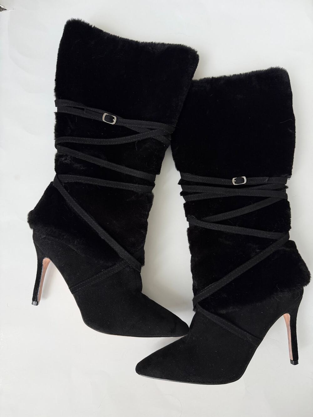 catherine malandrino fur knee high boots | sz 7.5